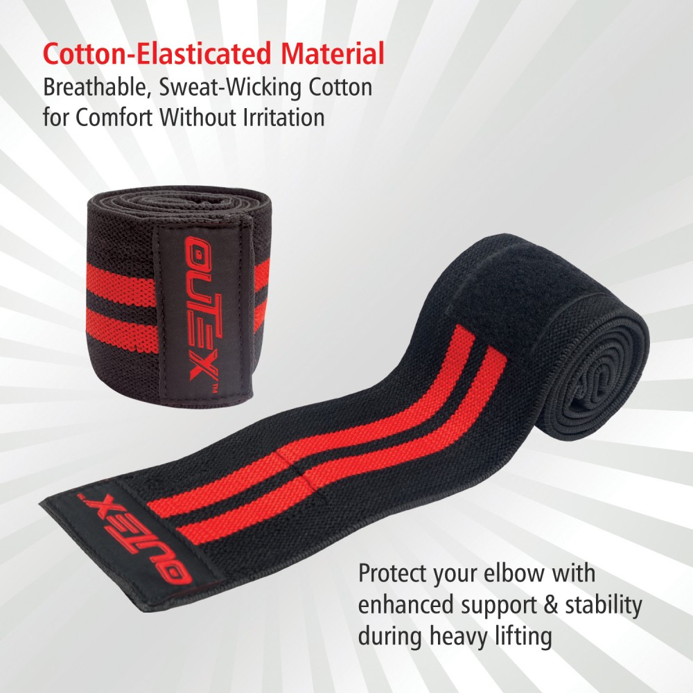 Elbow Wraps for Weightlifting Black/Red - 40"