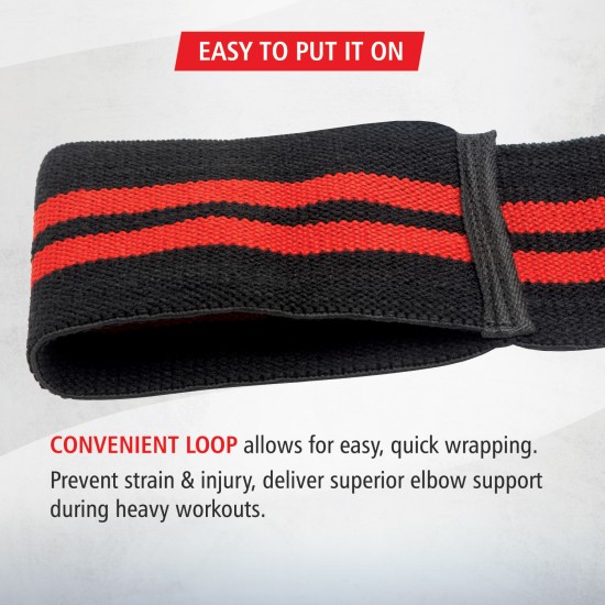 Elbow Wraps for Weightlifting Black/Red - 40"