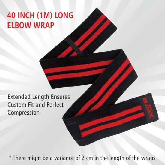 Elbow Wraps for Weightlifting Black/Red - 40"