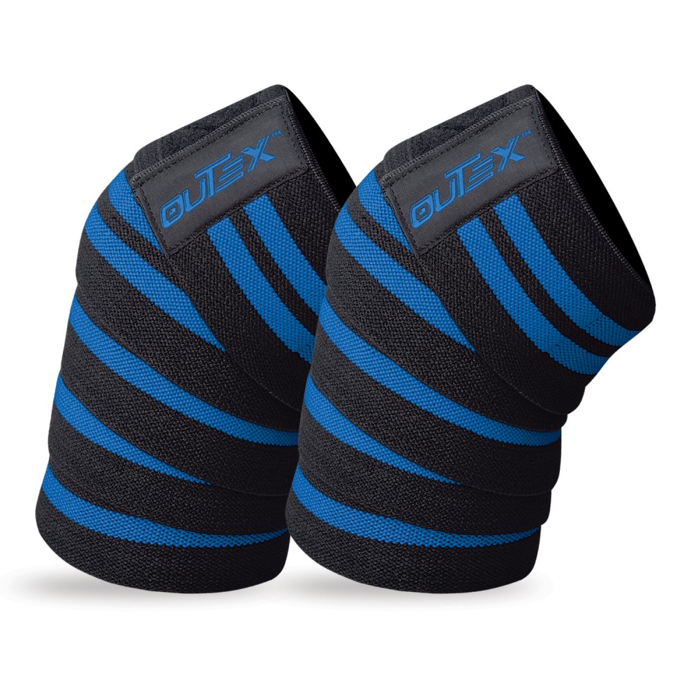 Knee Wraps for Weightlifting Black/Blue, 80"