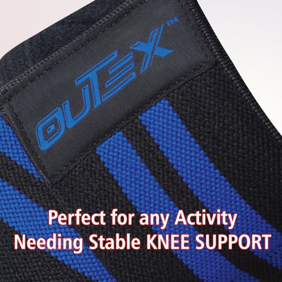 Knee Wraps for Weightlifting Black/Blue, 80"