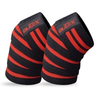 Knee Wraps for Weightlifting Black/Red, 80"