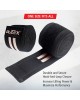 Knee Wraps for Weightlifting Black/White, 80"