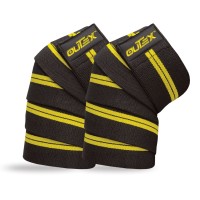 Knee Wraps for Weightlifting Black/Yellow, 80"