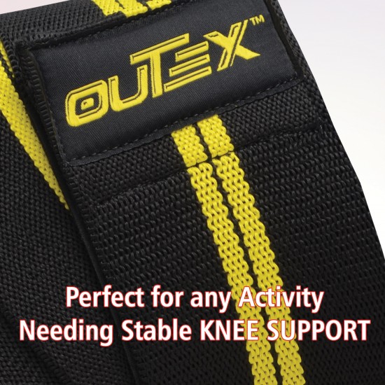 Knee Wraps for Weightlifting Black/Yellow, 80"