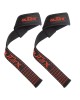 Lifting Wrist Straps Black with Red Silicone 24 inch