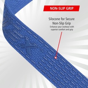 Lifting Wrist Straps Blue with Silicone 24 inch