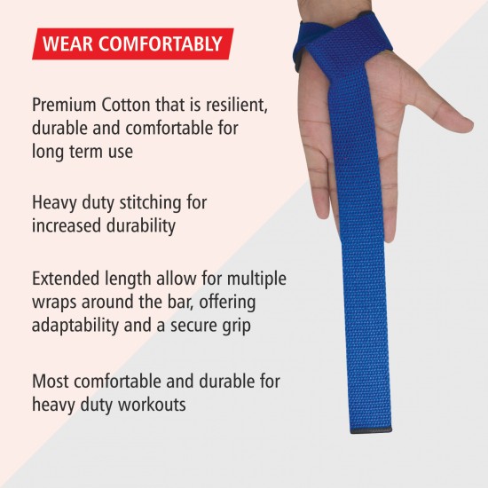 Lifting Wrist Straps Blue 24 inch