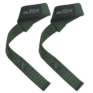 Lifting Wrist Straps Green with Silicone 24 inch