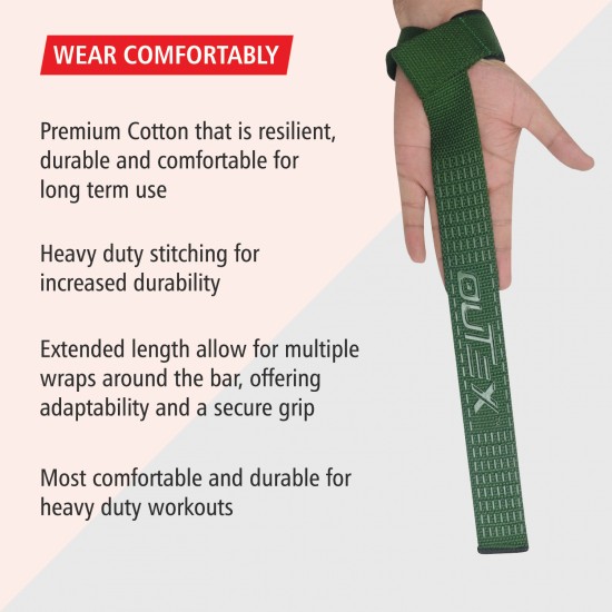 Lifting Wrist Straps Green with Silicone 24 inch