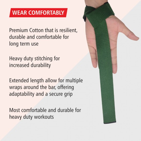 Lifting Wrist Straps Green 24 inch