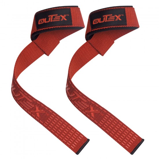 Lifting Wrist Straps Red with Silicone 24 inch