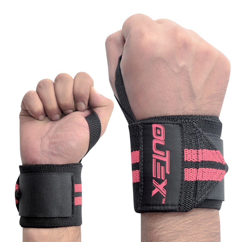 Wrist Wraps for Weightlifting Black/Dark Pink, 18”