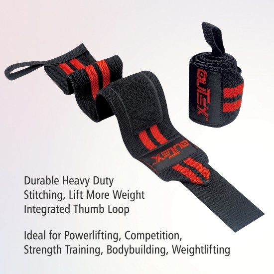 Wrist Wraps for Weightlifting Black/Red, 18”