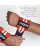 Wrist Wraps for Weightlifting Red/White, 18”